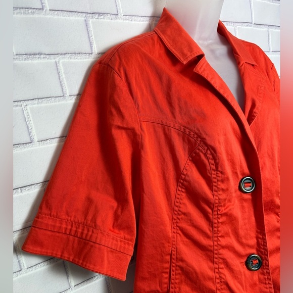 COLDWATER CREEK Vibrant Orange Short Sleeve Blazer Jacket Women's Size 18W - Picture 4 of 9